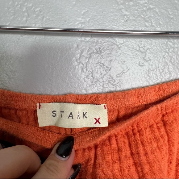 Stark X Women's Side Slit Cotton Gauze Pant Size M orange - Picture 2 of 5